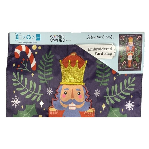 Nutcracker Applique Embroider Garden Flag 11.5"X18" Most Wonderful Time of Year - Picture 5 of 9